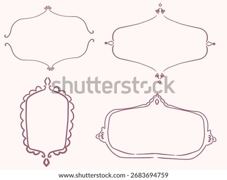 Minimalist Handdrawn Decorative Frame Border Set with Ornate Details