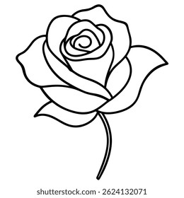 Minimalist Hand-Drawn One-Line Rose – Simple and Artistic Floral Design