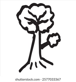 Minimalist hand-drawn tree vector, perfect for logos, branding, and digital designs. Simple, elegant, and versatile, this high-quality vector can be resized without losing quality. Ideal for nature-in