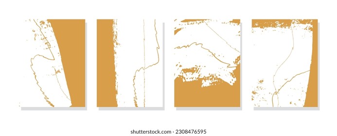 Minimalist hand-drawn wall art with white paintbrush design and egg yolk strokes on a warm background.