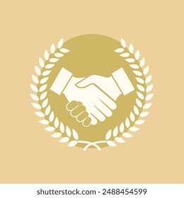 A minimalist handshake logo vector