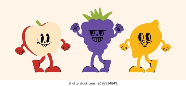 Minimalist hand-sketched vector illustrations with funky smiley doodles, hippie aesthetics, and happy mascot templates for stickers and decorative content