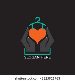 minimalist hanger for clothing apparel logo design