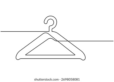 Minimalist hanger one line art fashion concept illustration