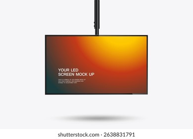The minimalist of hanging LED screen design makes it ideal for advertising, promotions, or digital signage presentations space on it ads elements