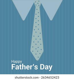 Minimalist Happy Father’s Day Background with Blue Shirt and Tie