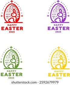 minimalist happy easter 2025 logo