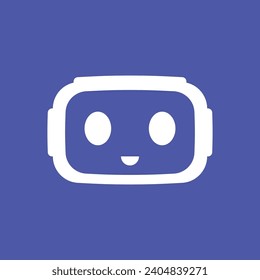 Minimalist Happy Face Robot logo design. Editable File