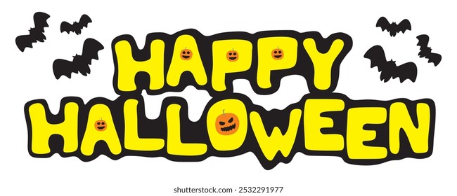 Minimalist 'Happy Halloween' text design, ideal for clean and festive projects