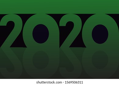A Minimalist Happy New Year Card. Calendar 2020, invitation. Vector illustration.