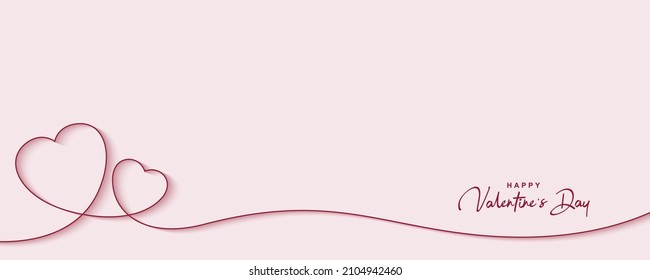 Minimalist Happy Valentine's Day banner