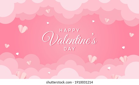 Minimalist happy valentines day in pink background