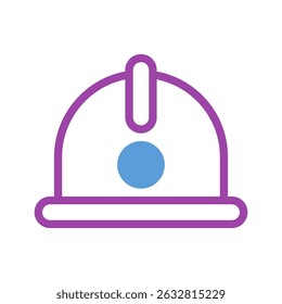 Minimalist hard hat icon illustration emphasizing safety and industrial design