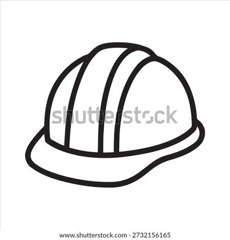Minimalist hard hat vector icon.