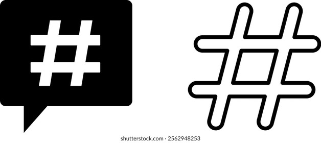 "Minimalist Hashtag Icon Vector Design"