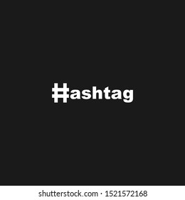 Minimalist hashtag logo im black and white