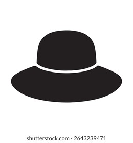 Minimalist hat silhouette icon vector illustration on white background. Hat symbol design.
