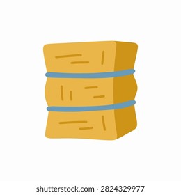 Minimalist Hay Bale Vector Illustration