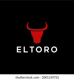 Minimalist Head Bull Eltoro Symbol Logo