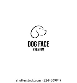 Minimalist head dog logo design vector illustration