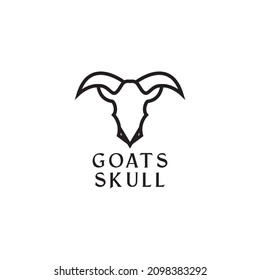 minimalist head skull goats logo symbol icon vector graphic design illustration idea creative