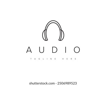 Minimalist Headphone Audio Logo Design
