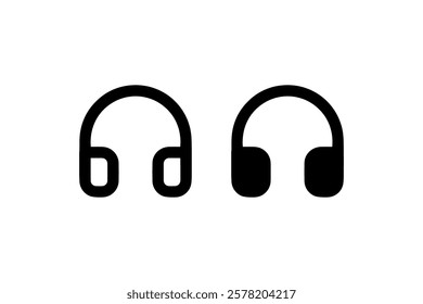 Minimalist Headphone Icon Set Design Vector
