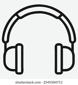 Minimalist Headphones Icon , Sleek Line Art Design