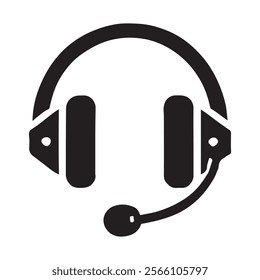 Minimalist headset icon . This is a editable file .