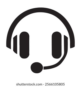 Minimalist headset icon . This is a editable file .
