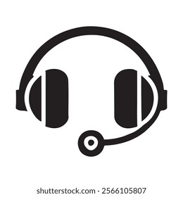 Minimalist headset icon . This is a editable file .