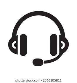 Minimalist headset icon . This is a editable file .