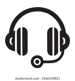 Minimalist headset icon . This is a editable file .