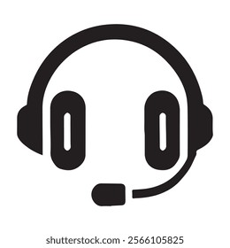 Minimalist headset icon . This is a editable file .