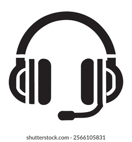 Minimalist headset icon . This is a editable file .