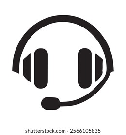 Minimalist headset icon . This is a editable file .
