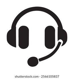 Minimalist headset icon . This is a editable file .