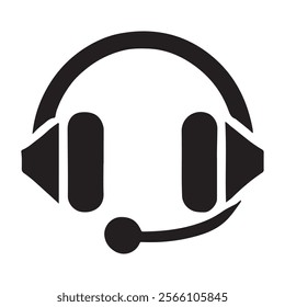 Minimalist headset icon . This is a editable file .