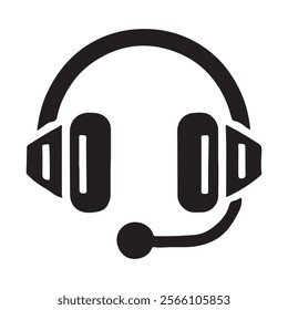Minimalist headset icon . This is a editable file .