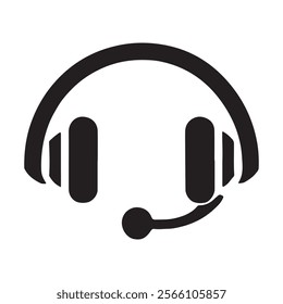 Minimalist headset icon . This is a editable file .