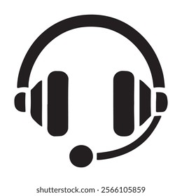 Minimalist headset icon . This is a editable file .
