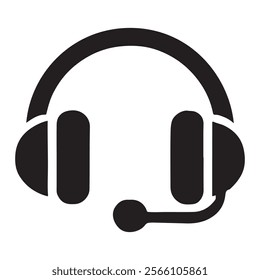 Minimalist headset icon . This is a editable file .