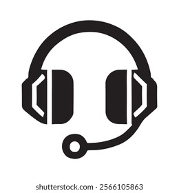 Minimalist headset icon . This is a editable file .