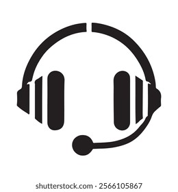 Minimalist headset icon . This is a editable file .