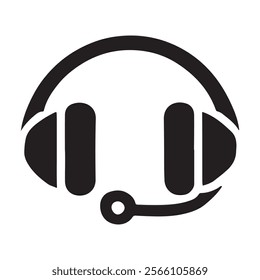 Minimalist headset icon . This is a editable file .