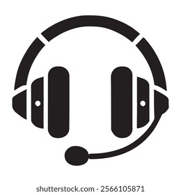 Minimalist headset icon . This is a editable file .