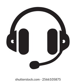 Minimalist headset icon . This is a editable file .