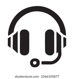 Minimalist headset icon . This is a editable file .