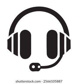 Minimalist headset icon . This is a editable file .