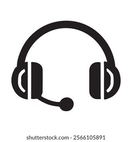 Minimalist headset icon . This is a editable file .